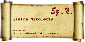 Szalma Nikoletta névjegykártya