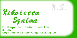 nikoletta szalma business card